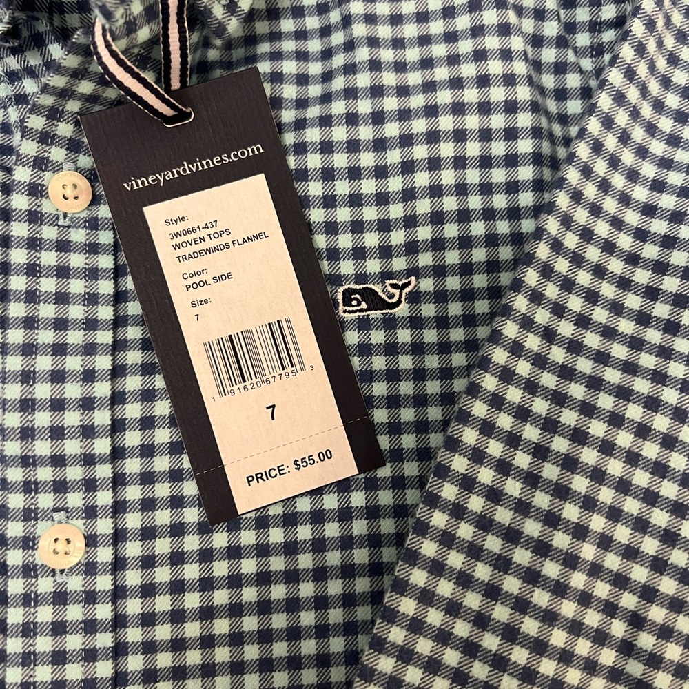 NWT Vineyard Vines Whale Shirt SZ 7